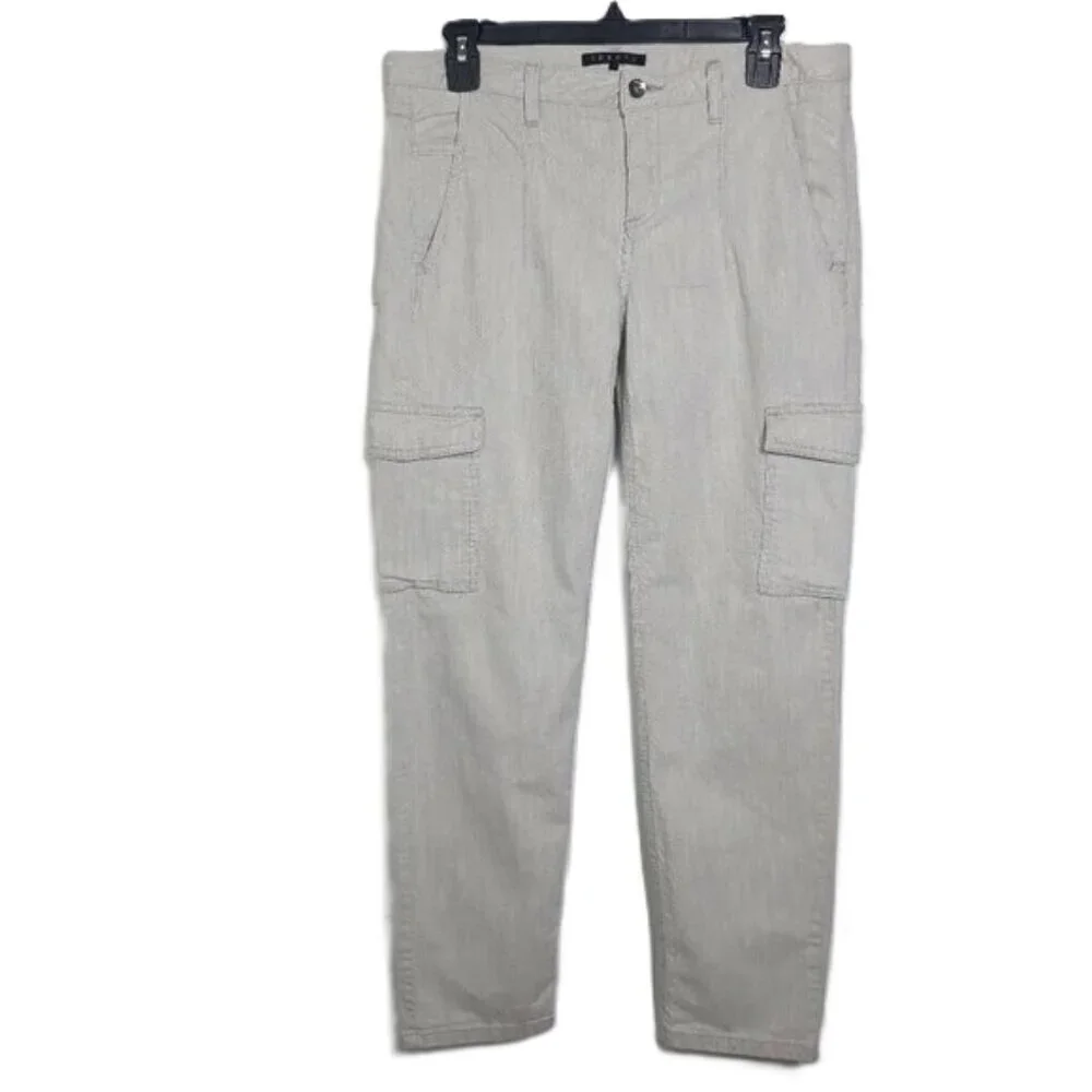 Theory Baratini Wordly Ankle Cargo Mid-Rise Jeans 10 Utility Gorpcore